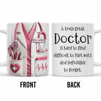 A Truly Great Doctor Is Hard To Find, Medical Uniform and Stethoscope - Personalized Custom Coffee Mug - DOC011_MG