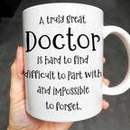 A Truly Great Doctor Is Hard To Find, Medical Uniform and Stethoscope - Personalized Custom Coffee Mug - DOC011_MG