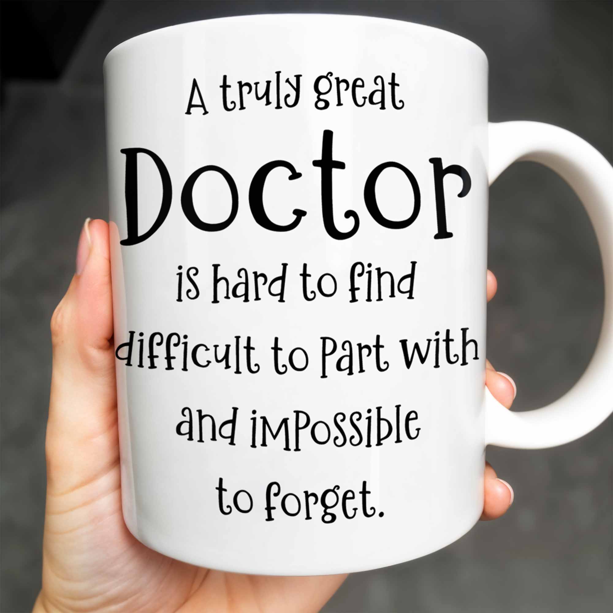A Truly Great Doctor Is Hard To Find, Medical Uniform and Stethoscope - Personalized Custom Coffee Mug - DOC011_MG