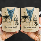Customized Coffee Mug With Lab Coat and Optometry Tools