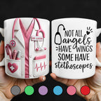 Not All Angels Have Wings Some Have Stethoscopes, Medical Uniform - Personalized Custom Coffee Mug - DOC018_MG