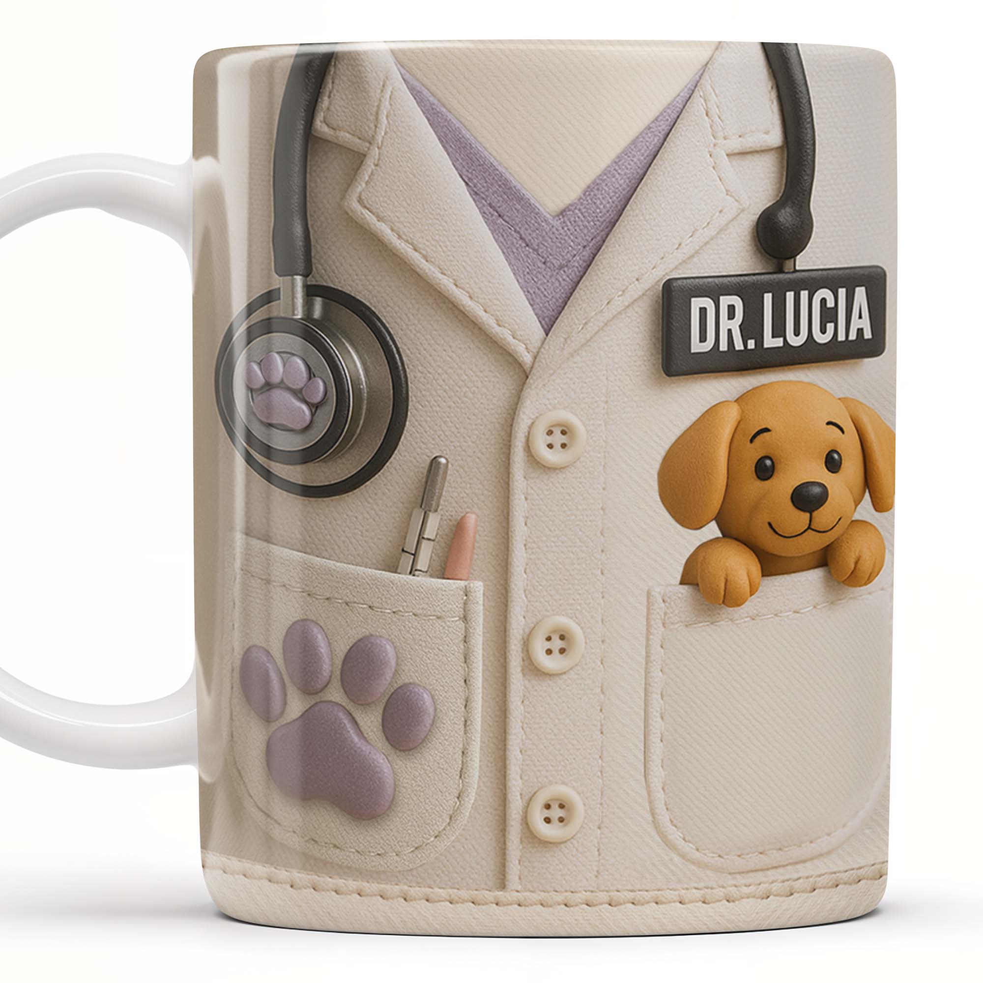The Perfect Gift For Pet Lovers Featuring Lab Coat And Dog - Personalized Custom Coffee Mug - DOC047_MG