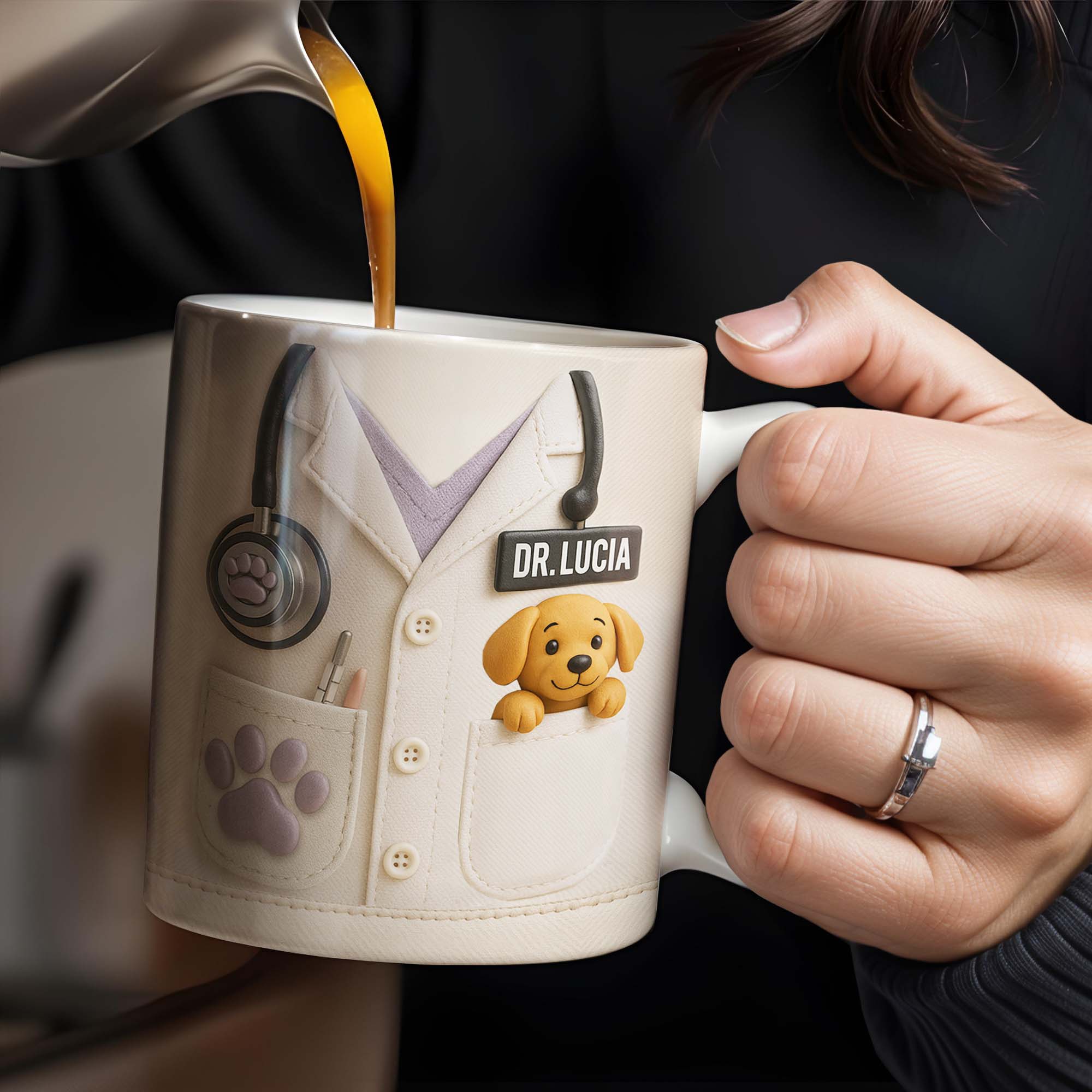 The Perfect Gift For Pet Lovers Featuring Lab Coat And Dog - Personalized Custom Coffee Mug - DOC047_MG