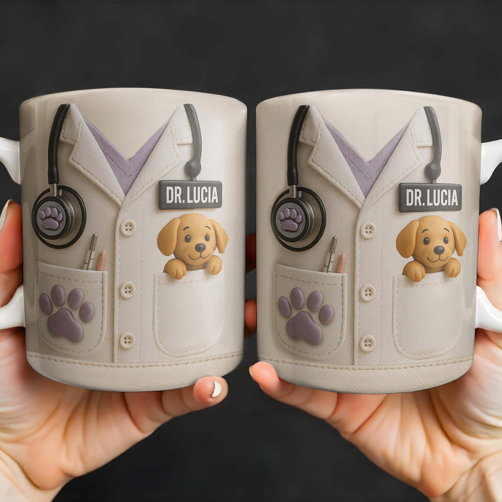 The Perfect Gift For Pet Lovers Featuring Lab Coat And Dog - Personalized Custom Coffee Mug - DOC047_MG