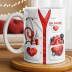 To My Favorite Doctor Highlighting Medical Tools and Heartbeat