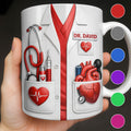 To My Favorite Doctor Highlighting Medical Tools and Heartbeat
