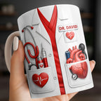 To My Favorite Doctor Highlighting Medical Tools and Heartbeat