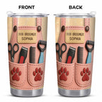 Personalized Dog Groomer Tumbler With Scissors And Combs