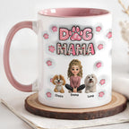 Dog Mom With Cute Cartoon Dogs and Paws Design