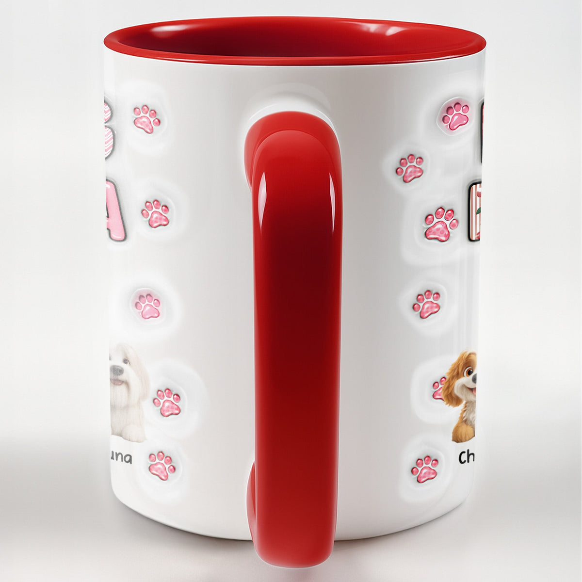 Dog Mom With Cute Cartoon Dogs and Paws Design