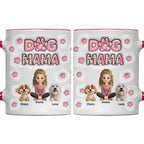 Dog Mom With Cute Cartoon Dogs and Paws Design
