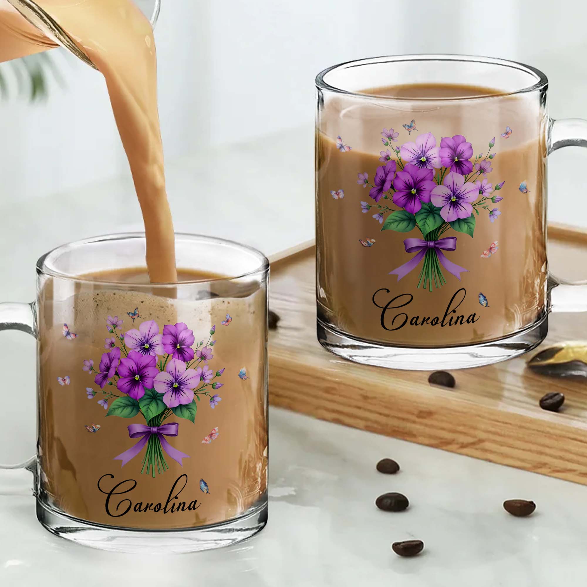 Beautiful Floral Design With Colorful Butterflies, Flowers and Butterflies