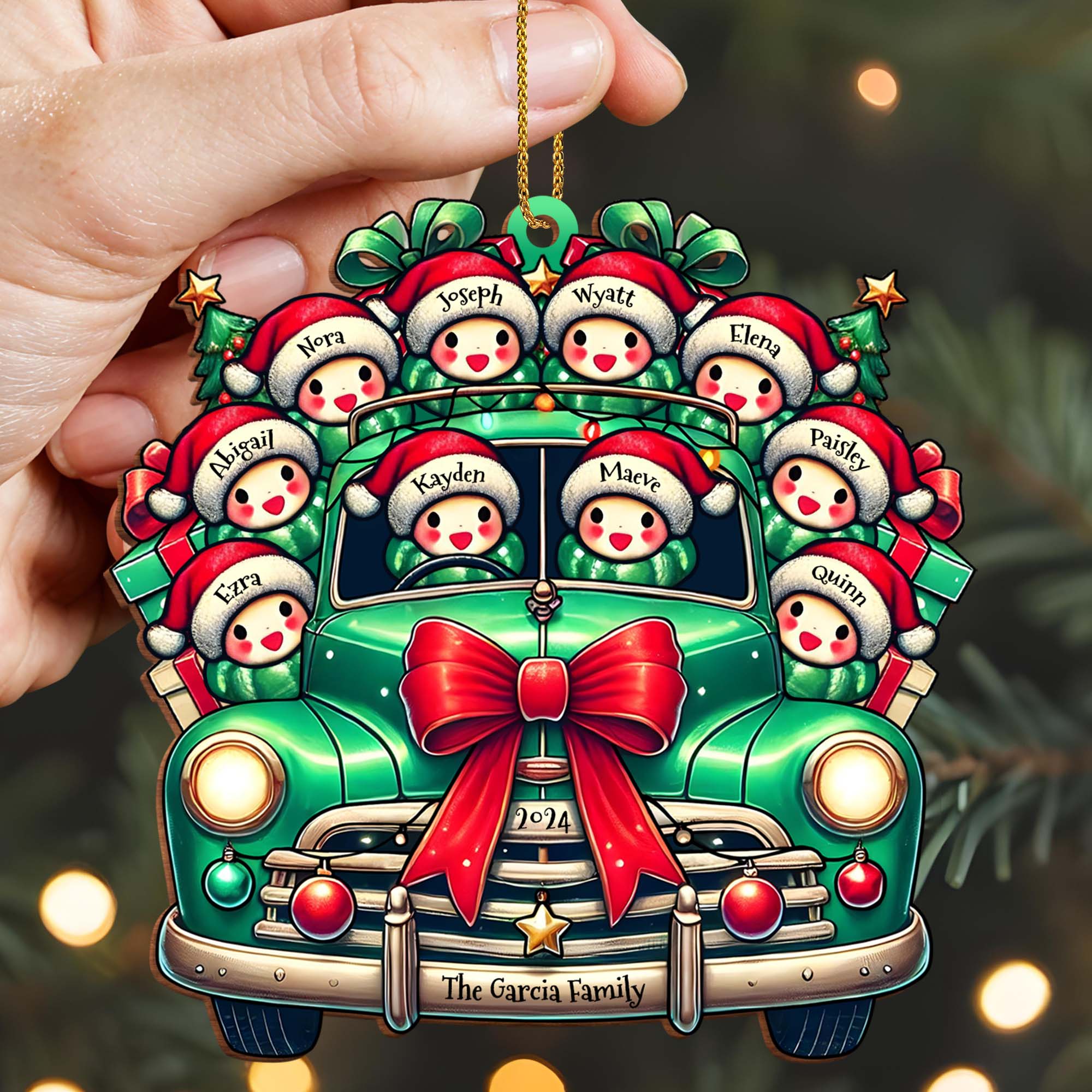 Wishing You A Merry Christmas With Vintage Car And Festive Decor