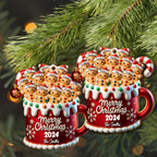 Merry Christmas Festive Family Gingerbread Ornament