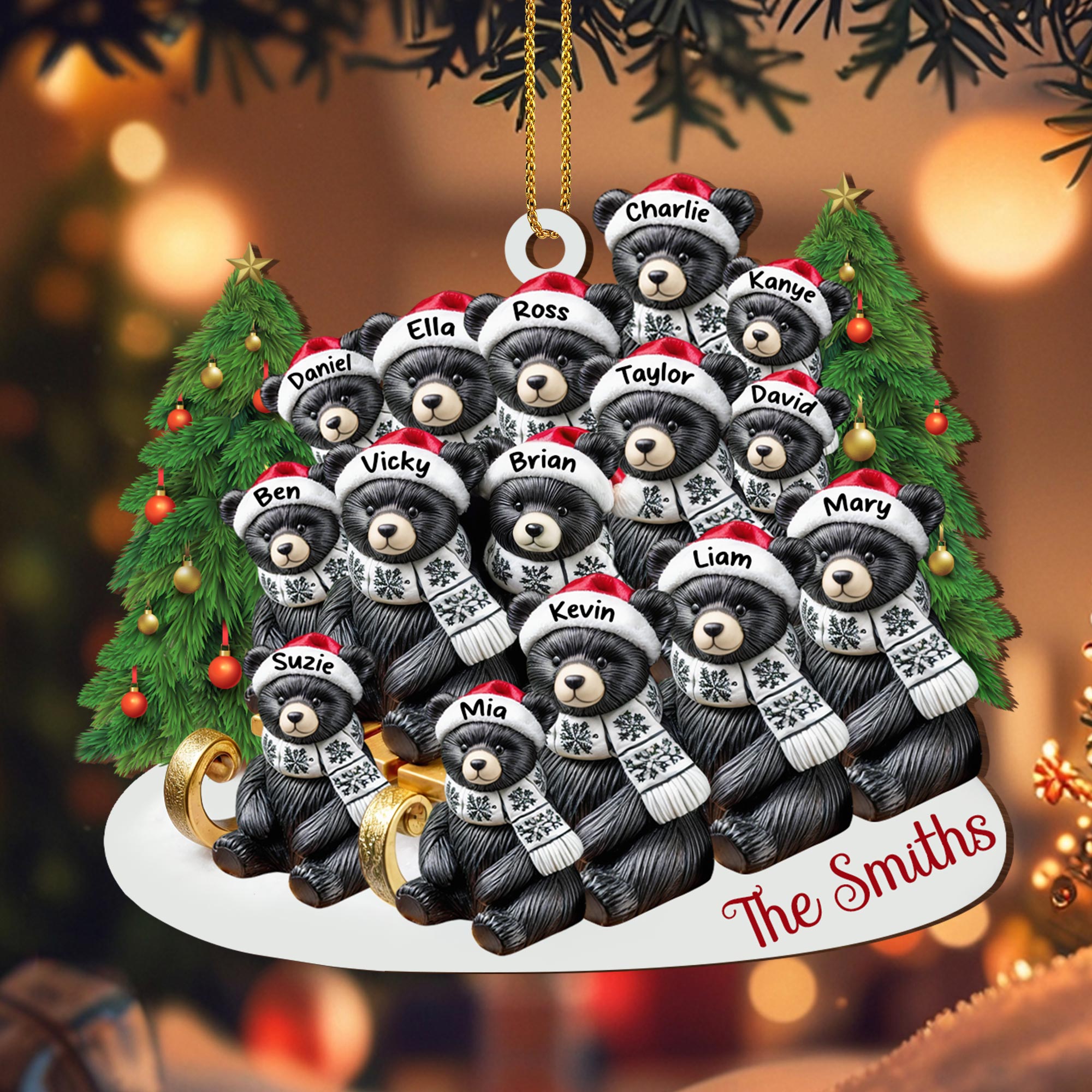 Holiday Cheer With Bears and Christmas Tree