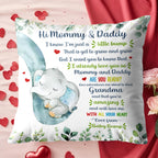 Hi Mommy & Daddy, Little Elephant And Leaves Design