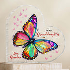Beautiful Butterfly Heart Plaque with Affirmations for Granddaughter - To My Granddaughter, You're Special, Butterfly and Small Hearts