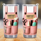 Personalized Tumbler For Hairstylists With Scissors And Hairbrush