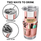Personalized Tumbler For Hairstylists With Scissors And Hairbrush