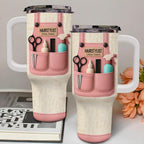 Hairstylist Tumbler With Scissors, Hair Dryer, Comb