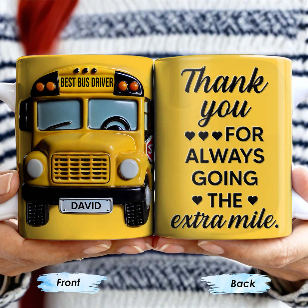 Thank You For Always Going The Extra Mile, School Bus and Hearts
