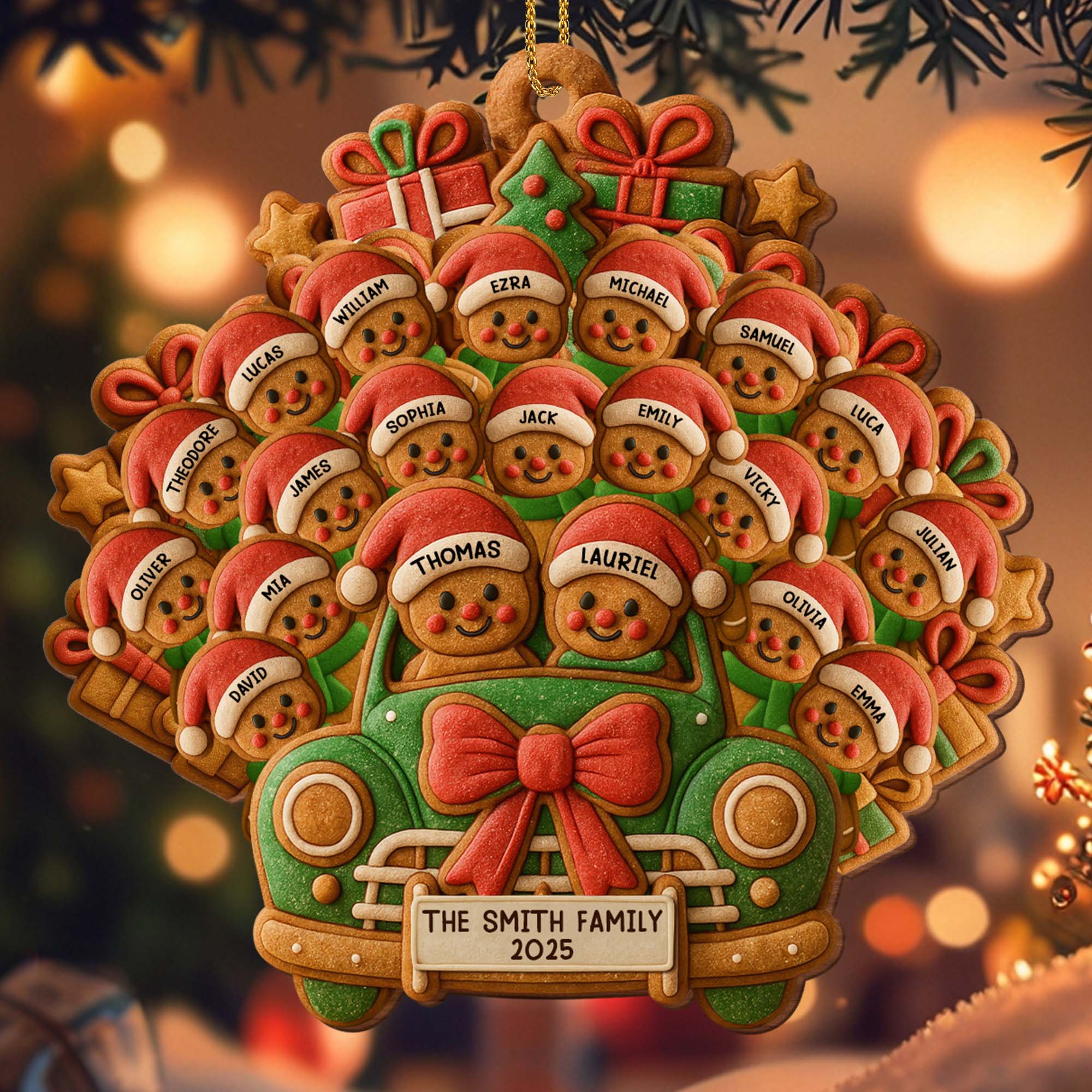 Celebrate Your Family's Holiday With Custom Van And Bears Ornament