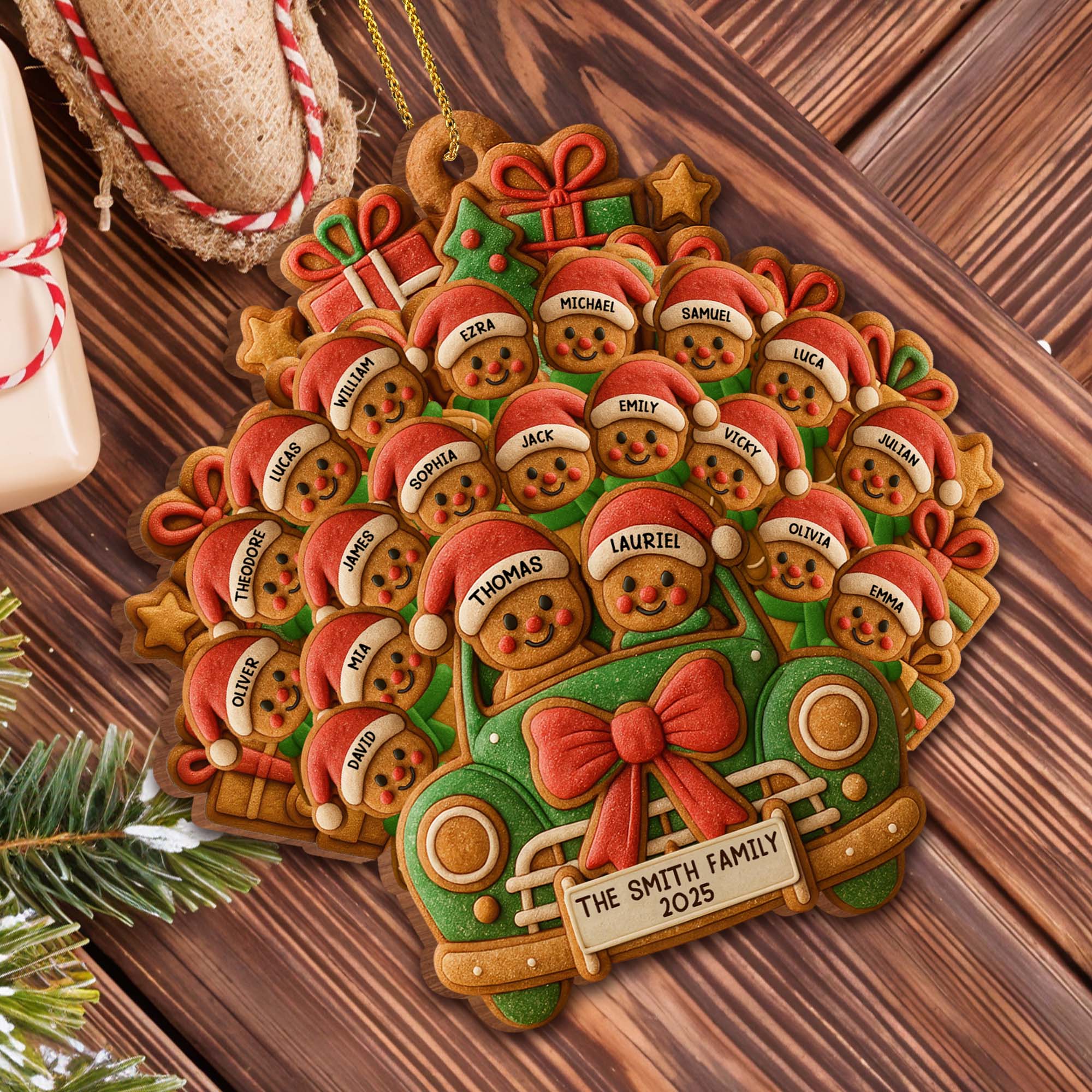 Celebrate Your Family's Holiday With Custom Van And Bears Ornament
