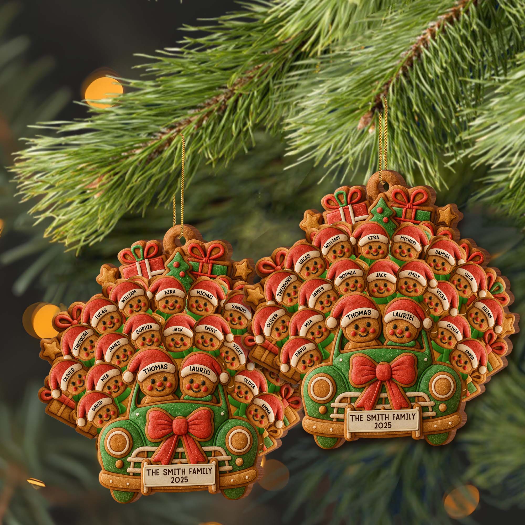 Celebrate Your Family's Holiday With Custom Van And Bears Ornament