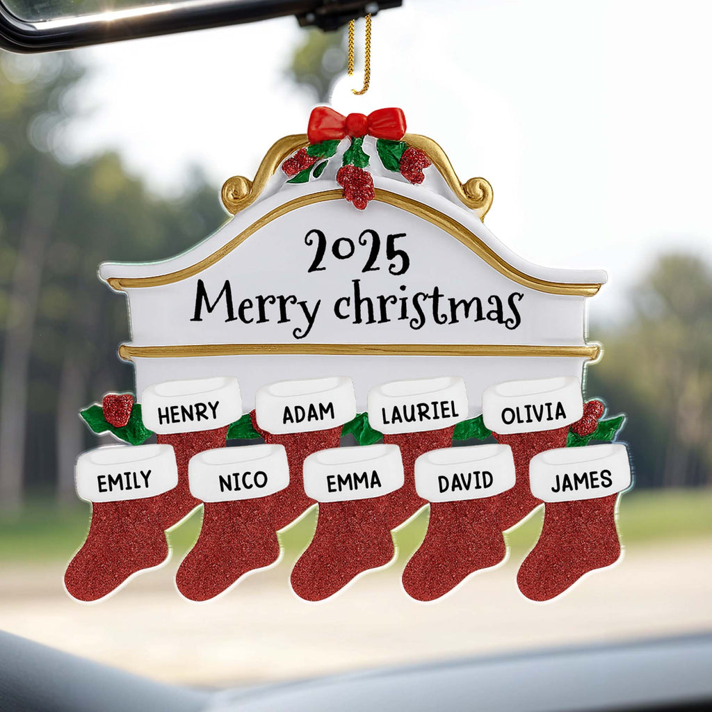 Merry Christmas Stockings And Holly Design