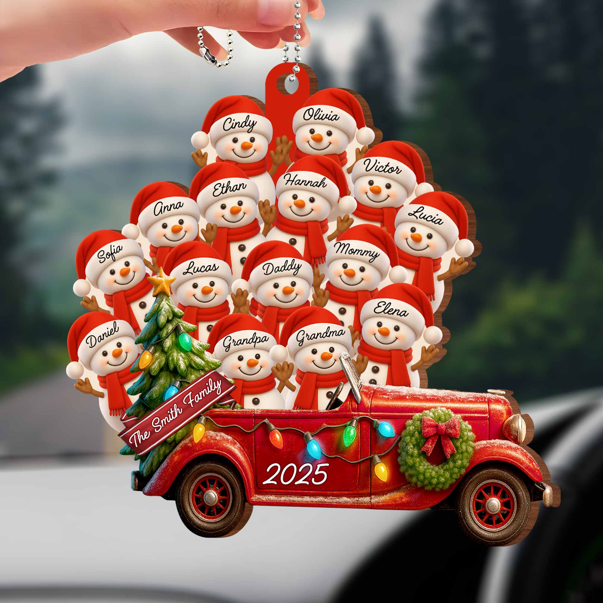 The Smith Family Vintage Car Christmas Ornament