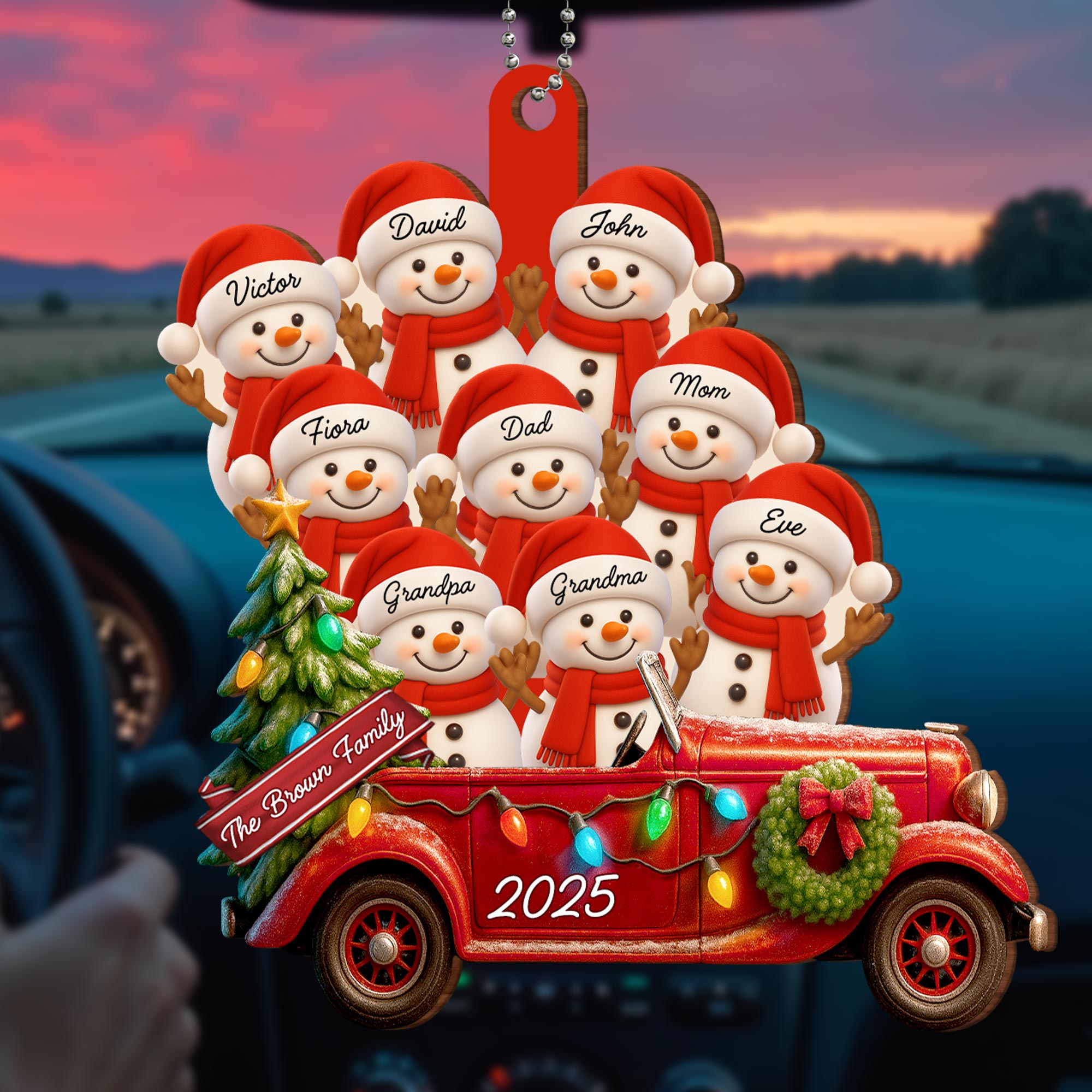 The Smith Family Vintage Car Christmas Ornament