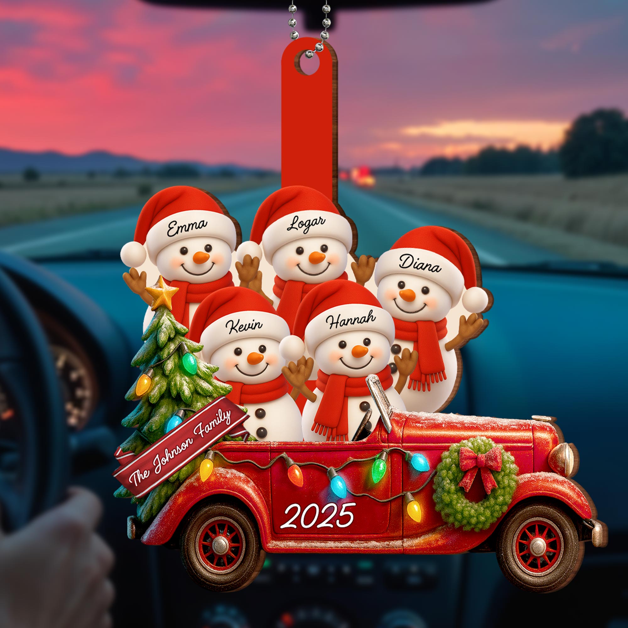 The Smith Family Vintage Car Christmas Ornament