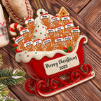 Merry Christmas Family Gingerbread Sleigh Ornament