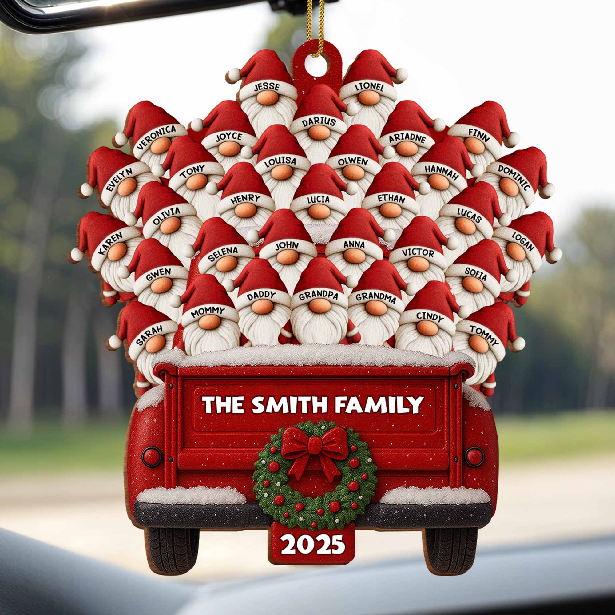 Celebrate Your Family This Holiday Season - Personalized Custom Wood Ornament, Custom Shaped - FAM458_WDO