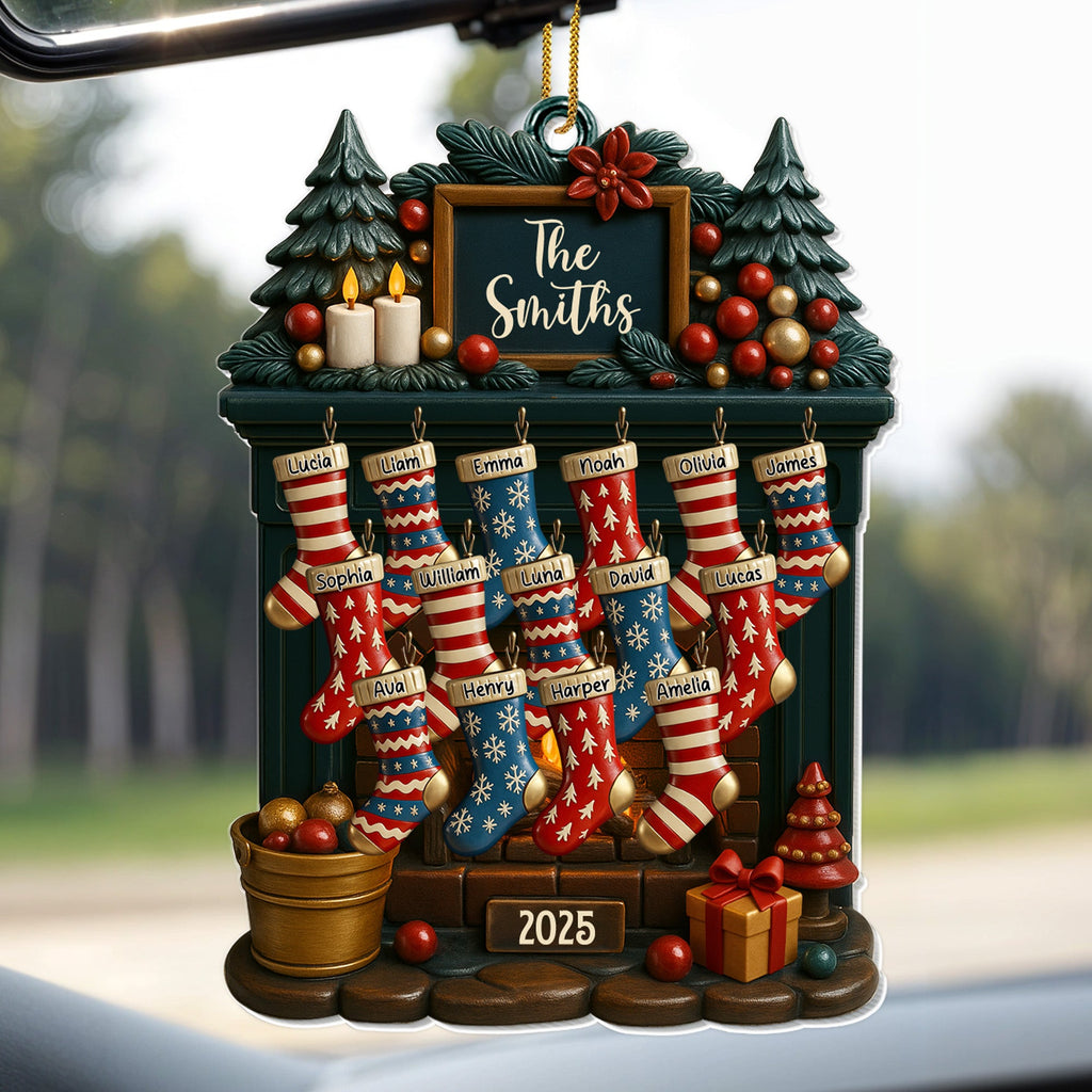 Customizable Christmas Stockings And Fireplace Display