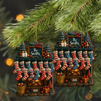 Holiday Gatherings Customized Family Name Wood Ornament