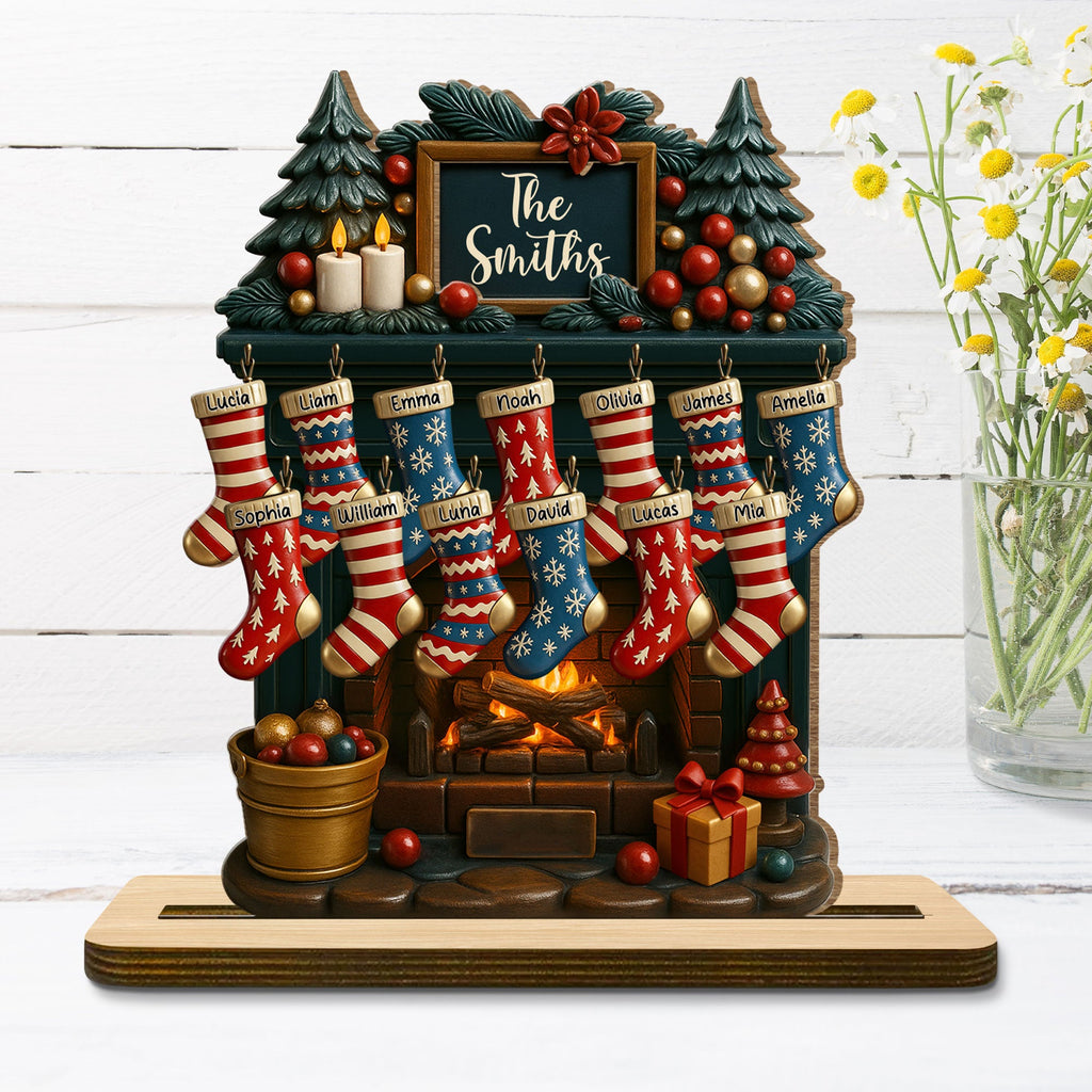 To My Beloved Family This Christmas, Fireplace And Christmas Stockings