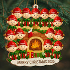 Merry Christmas Family Fireplace Scene