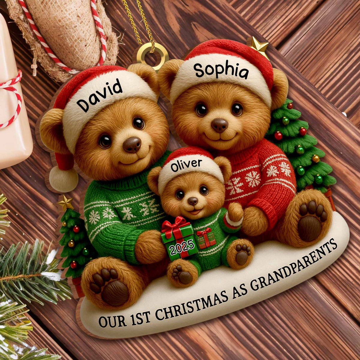 Our First Christmas As Grandparents With Family Bears