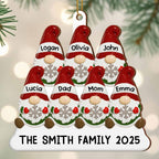 Customizable Family Christmas Ornament With Festive Hats