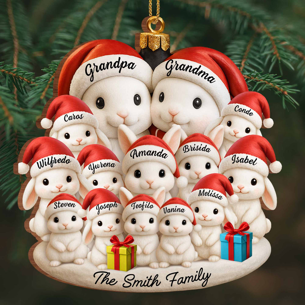 Celebrate Your Family’s Magical Christmas with Personalized Bunny Ornaments