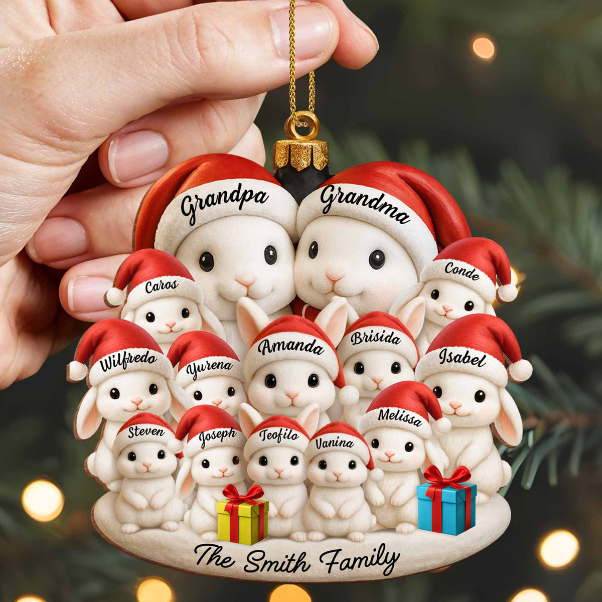 Celebrate Your Family’s Magical Christmas with Personalized Bunny Ornaments