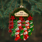Custom Family Christmas Ornament With Stockings
