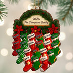 Custom Family Christmas Ornament With Stockings