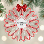 Seasonal Greetings With Candy Canes And Bow