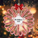 Seasonal Greetings With Candy Canes And Bow