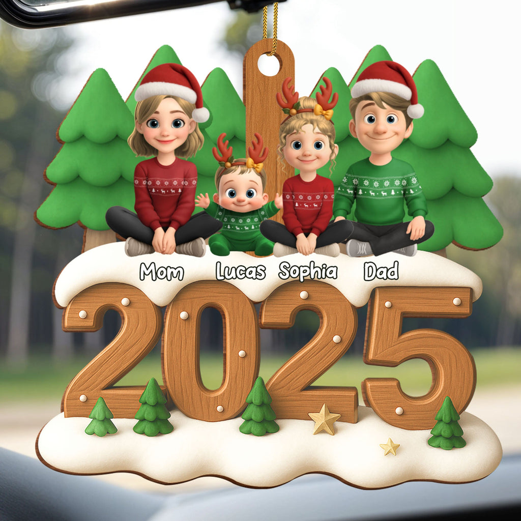 Celebrate Your Family This Holiday, Christmas Ornaments - Personalized Custom Wood Ornament, Custom Shaped - FAM615_WDO