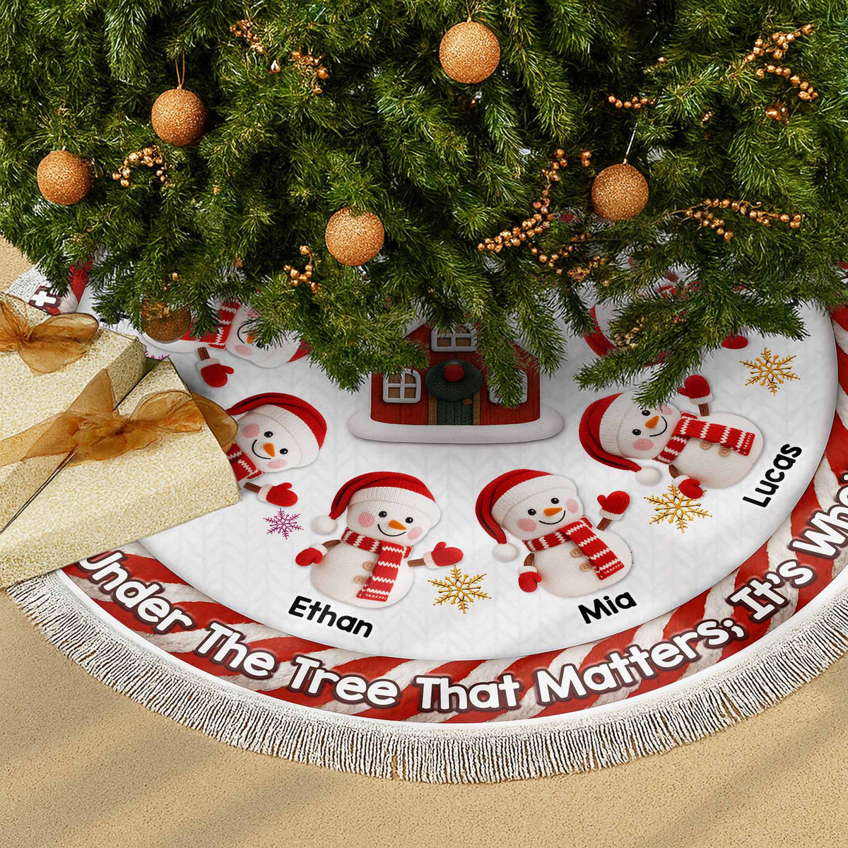 Under The Tree That Matters With Snowmen and Snowflakes