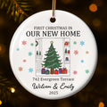 First Christmas In Our New Home With Christmas Tree And Gifts