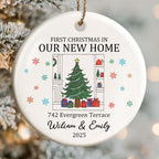First Christmas In Our New Home With Christmas Tree And Gifts